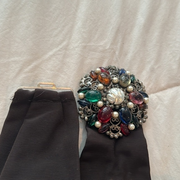 Juliana belt buckle. Vintage Black belt with the stunning buckle. It is metal main image 6